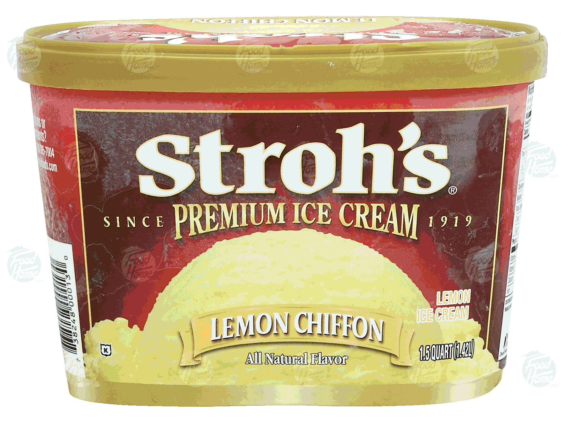 Stroh's Premium Ice Cream lemon chiffon flavor ice cream Full-Size Picture